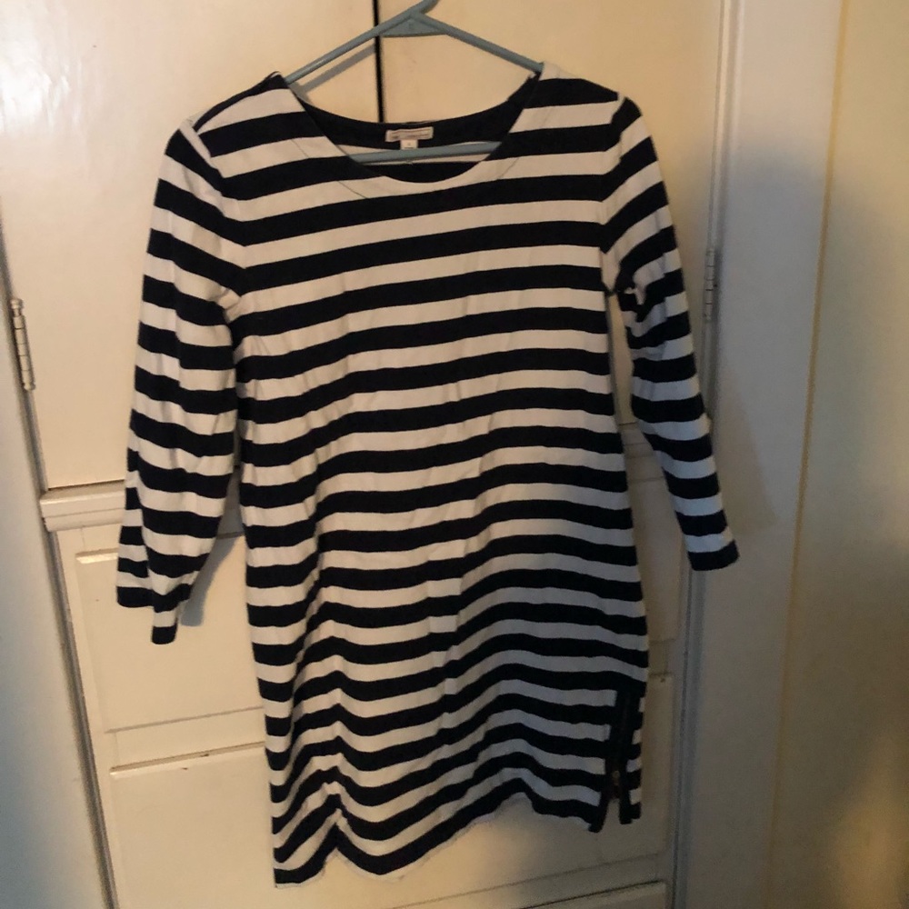 Cotton Gap navy and white strip dress